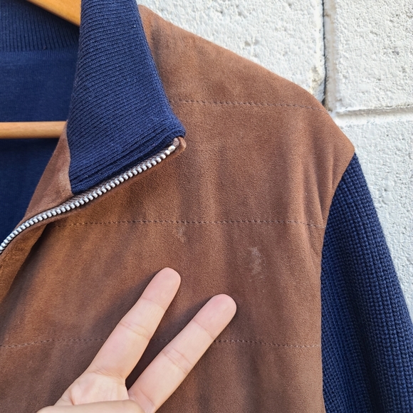 Peter Millar | Goat Suede Hybrid Wool Cardigan Zip Up Jacket Size XL - Picture 5 of 16